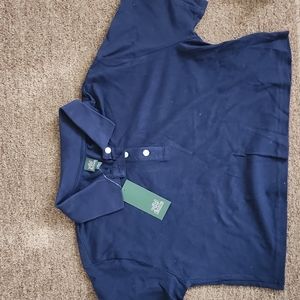 Size small navy blue button short sleeve shirt for kids